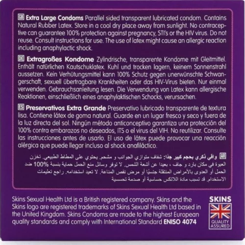 SKINS – Extra nagy prémium óvszer 4-es csomagban