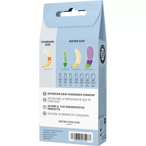 Mister Size - három különböző méretű óvszer tesztkészlet