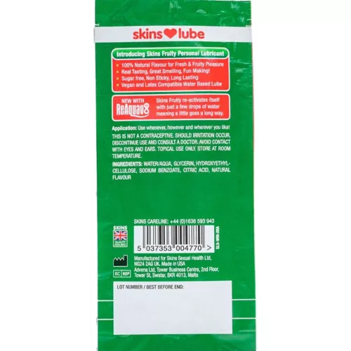 Skins vízbázisú síkosító 5 ml görögdinnye ízű egyszeri adag